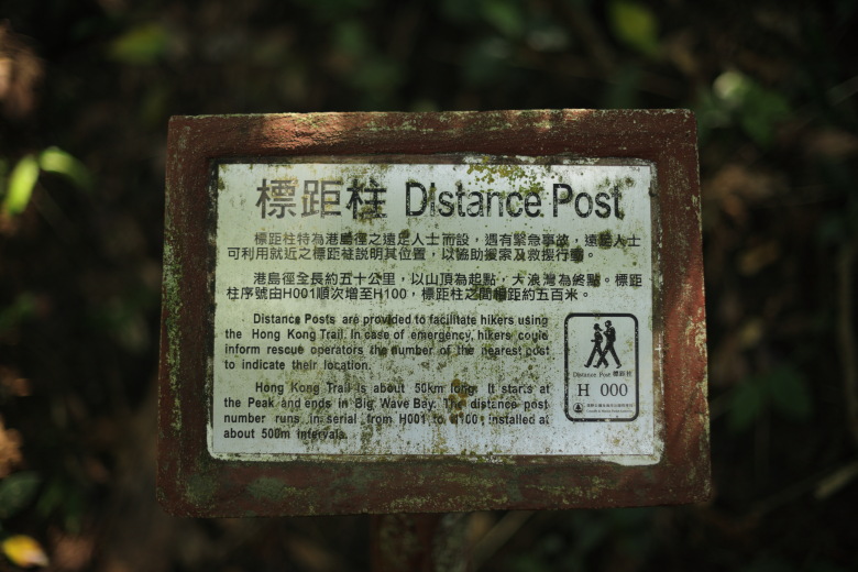 Distance post sign