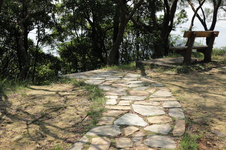 Stone road and bench