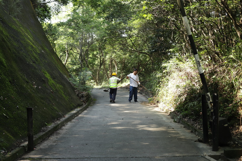 Workers on the road