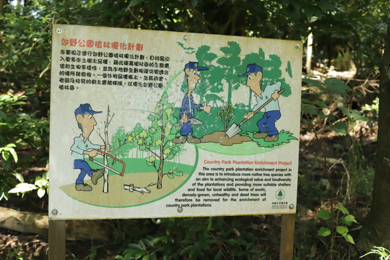 Sign 'Country Park Plantation Enrichment Project'