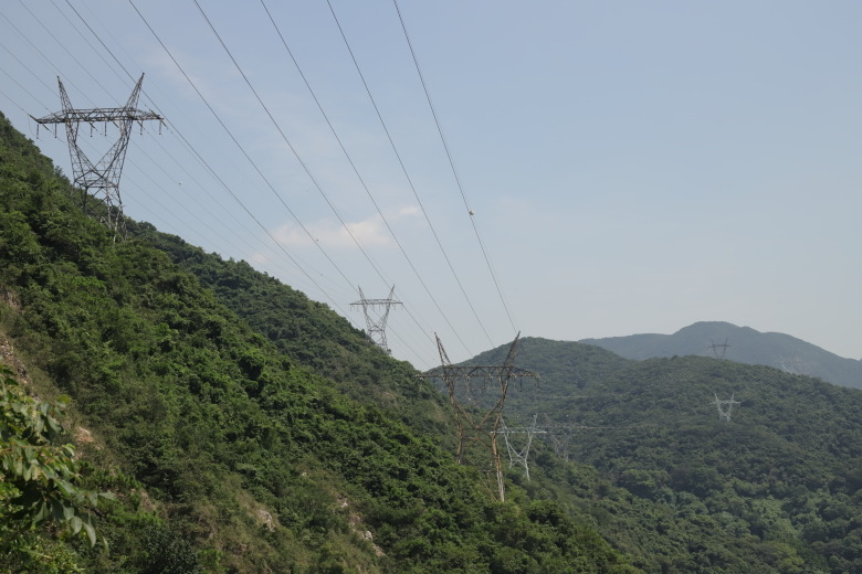 Power lines over hills